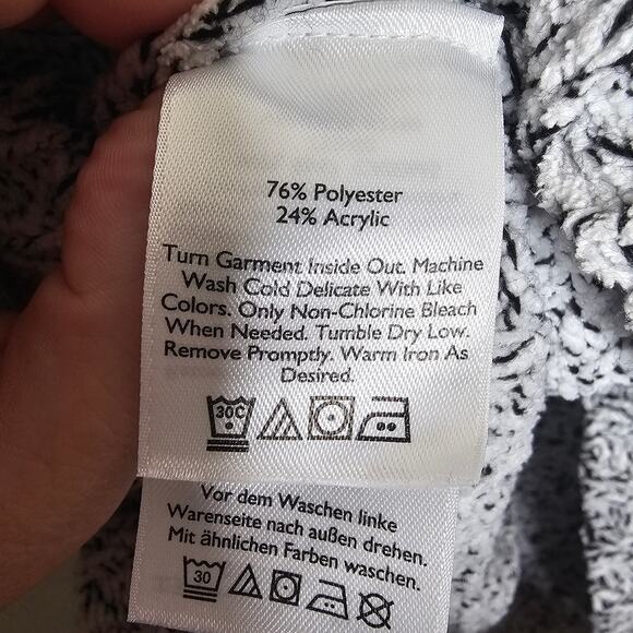 Eddie bauer lounge black and white knit hoodie plus size 2x - Picture 3 of 4